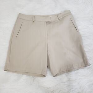 Lady Hagen beige high waisted stretch with 7" inseam golf shorts woman's size 6